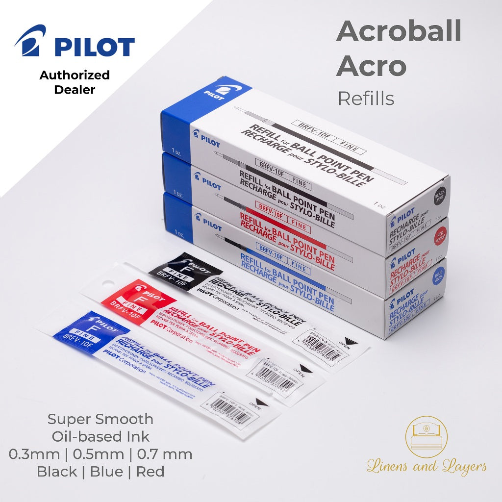 Pilot Acro Acroball Ballpoint Refill - BRFV-10 - 0.3mm | 0.5mm | 0.7mm