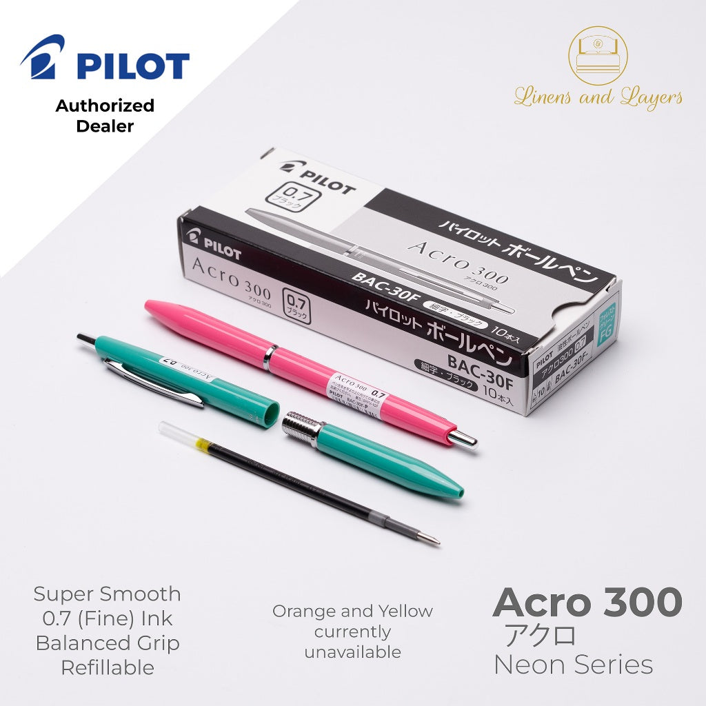 Pilot Acro 300 Neon Series Fine Ballpoint Pen - BAC-30F - 0.7mm