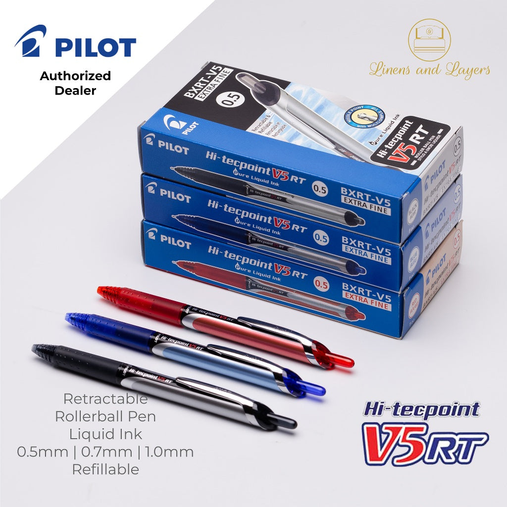 Pilot Hi-Tecpoint Retractable Roller ball Pen - BXRT V5 V7 V10 - 0.5mm | 0.7mm | 1.0mm