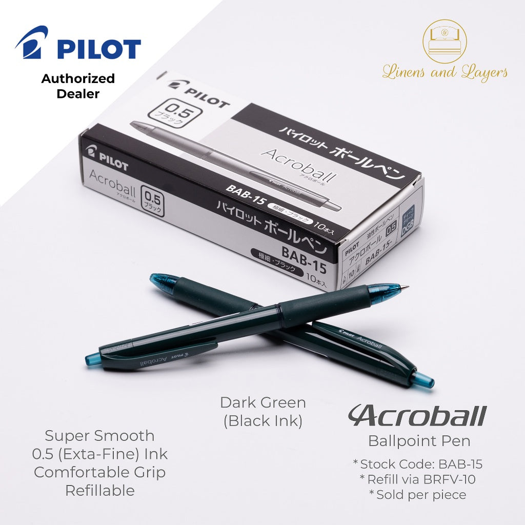 Pilot Acroball Extra Fine Ballpoint Pen - BAB-15 - 0.5mm