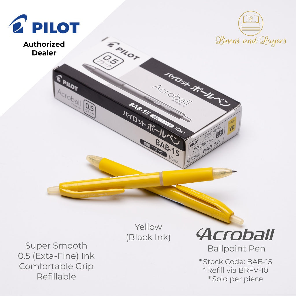 Pilot Acroball Extra Fine Ballpoint Pen - BAB-15 - 0.5mm