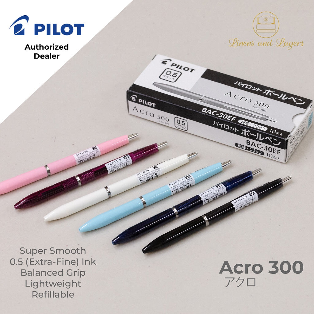 Pilot Acro 300 Extra Fine Ballpoint Pen - BAC-30EF - 0.5mm