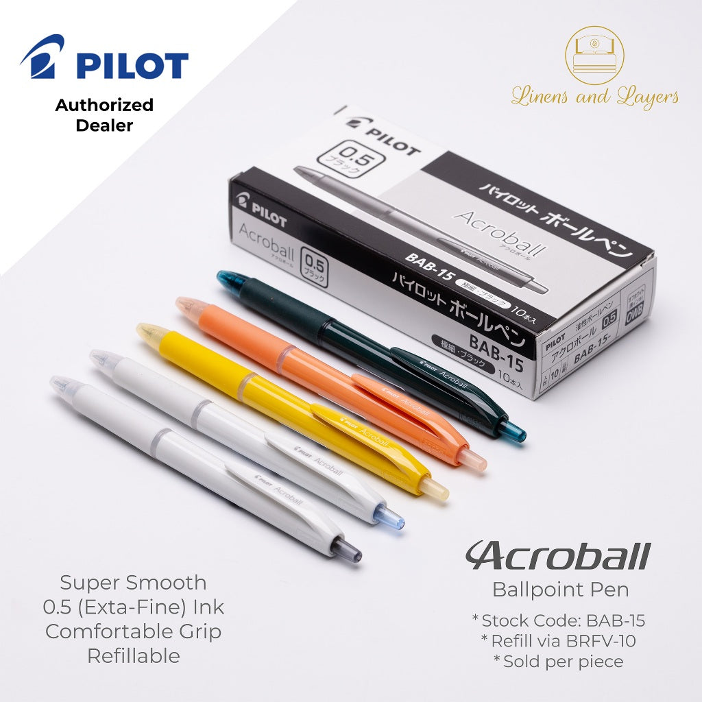 Pilot Acroball Extra Fine Ballpoint Pen - BAB-15 - 0.5mm