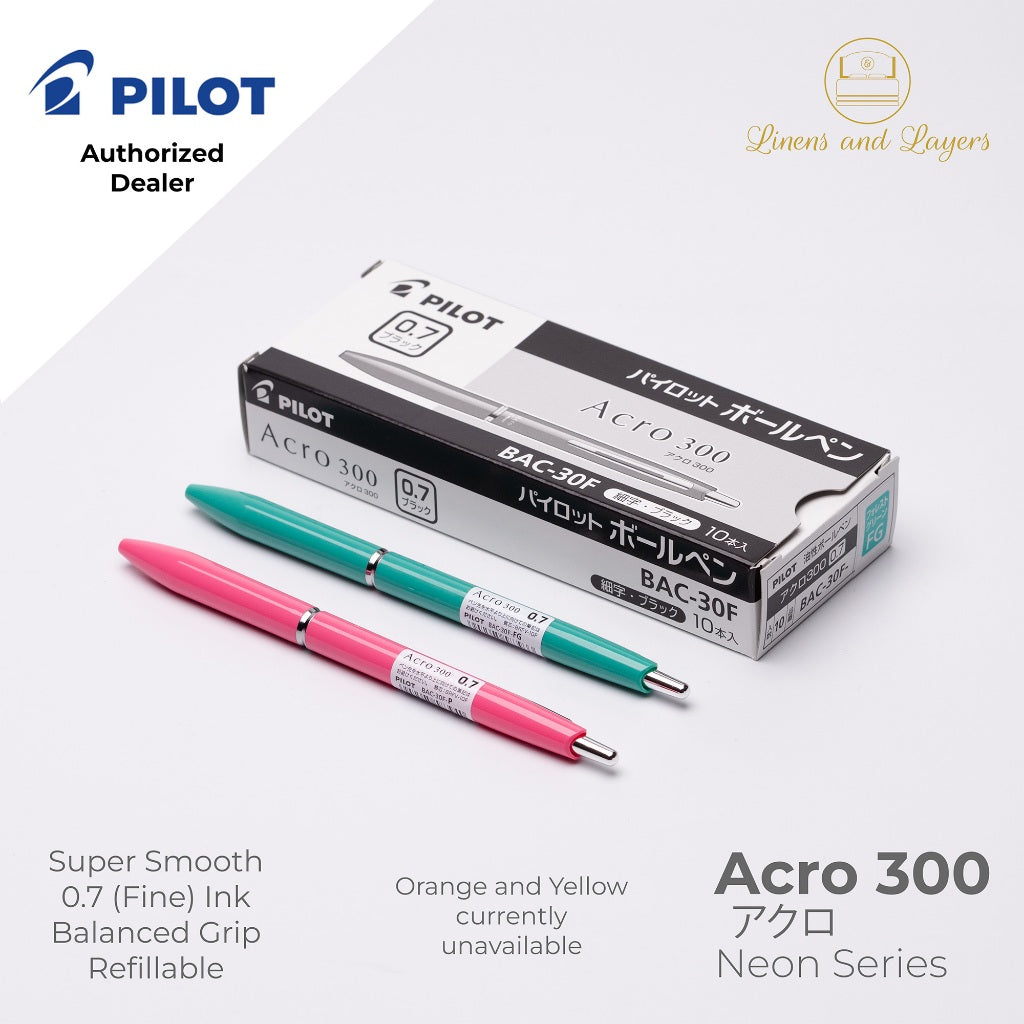 Pilot Acro 300 Neon Series Fine Ballpoint Pen - BAC-30F - 0.7mm