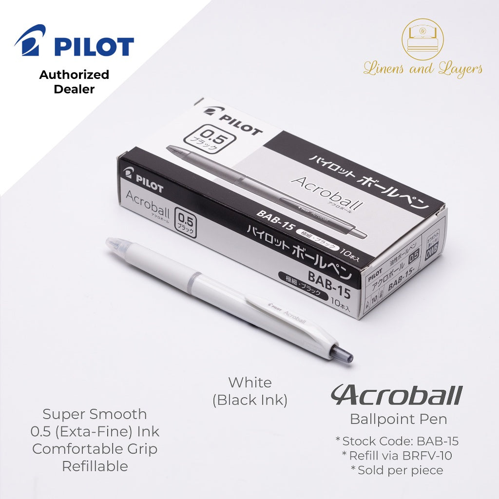 Pilot Acroball Extra Fine Ballpoint Pen - BAB-15 - 0.5mm