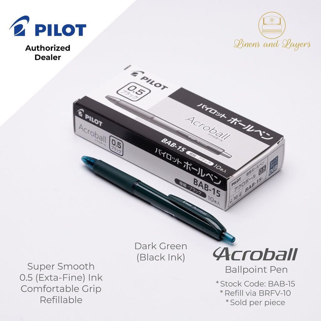 Pilot Acroball Extra Fine Ballpoint Pen - BAB-15 - 0.5mm