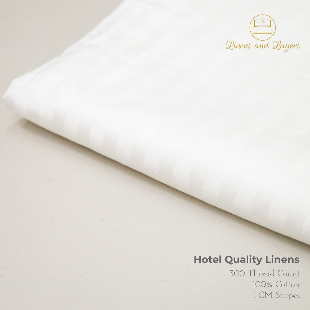 White Hotel Quality Flat Sheet - 100% Cotton - 300 TC