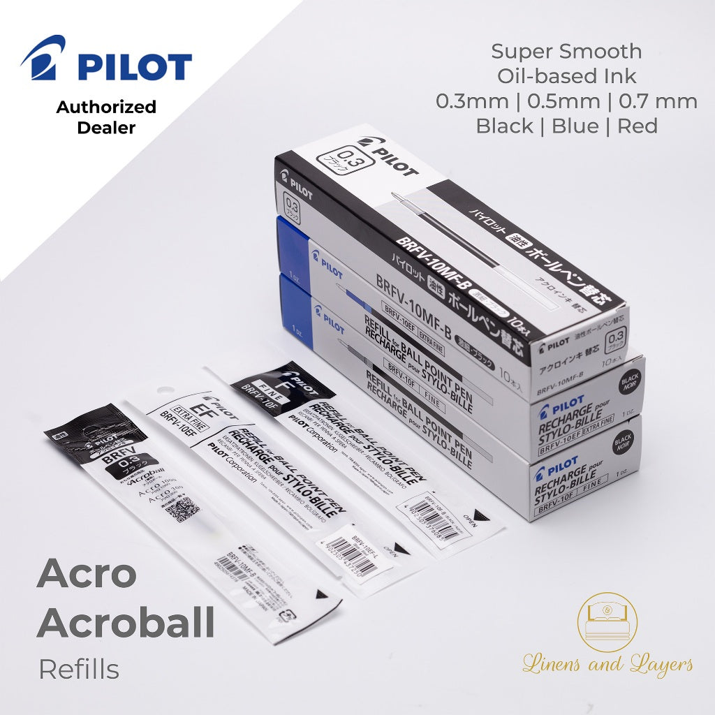 Pilot Acro Acroball Ballpoint Refill - BRFV-10 - 0.3mm | 0.5mm | 0.7mm