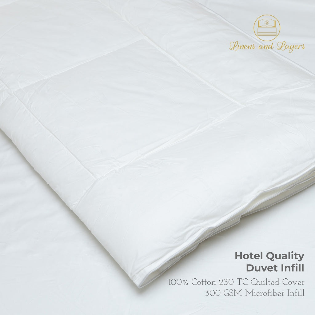 White Hotel Quality Duvet Infill - Microfiber - 100% Cotton