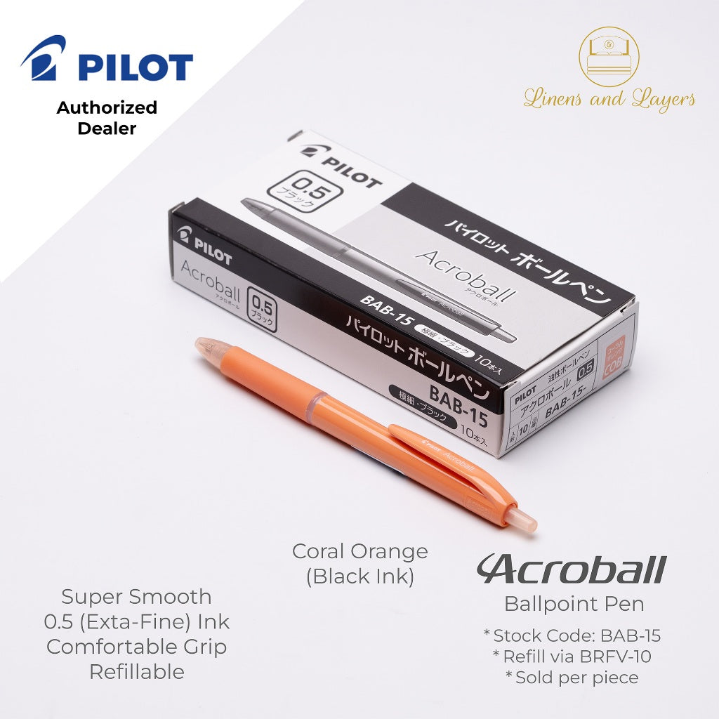 Pilot Acroball Extra Fine Ballpoint Pen - BAB-15 - 0.5mm