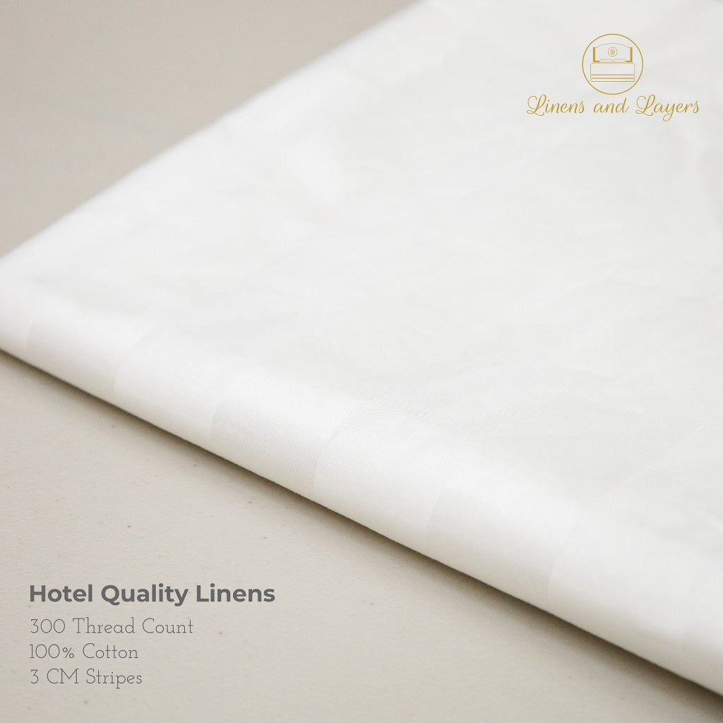 White Hotel Quality Flat Sheet - 100% Cotton - 300 TC