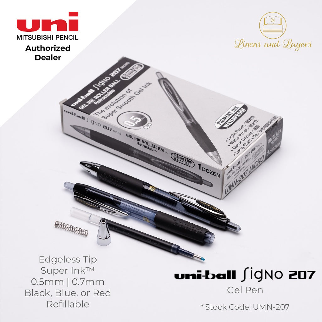 Uni Uni-Ball Signo 207 Gel Pen - UMN-207 - 0.5mm (Micro) / 0.7mm