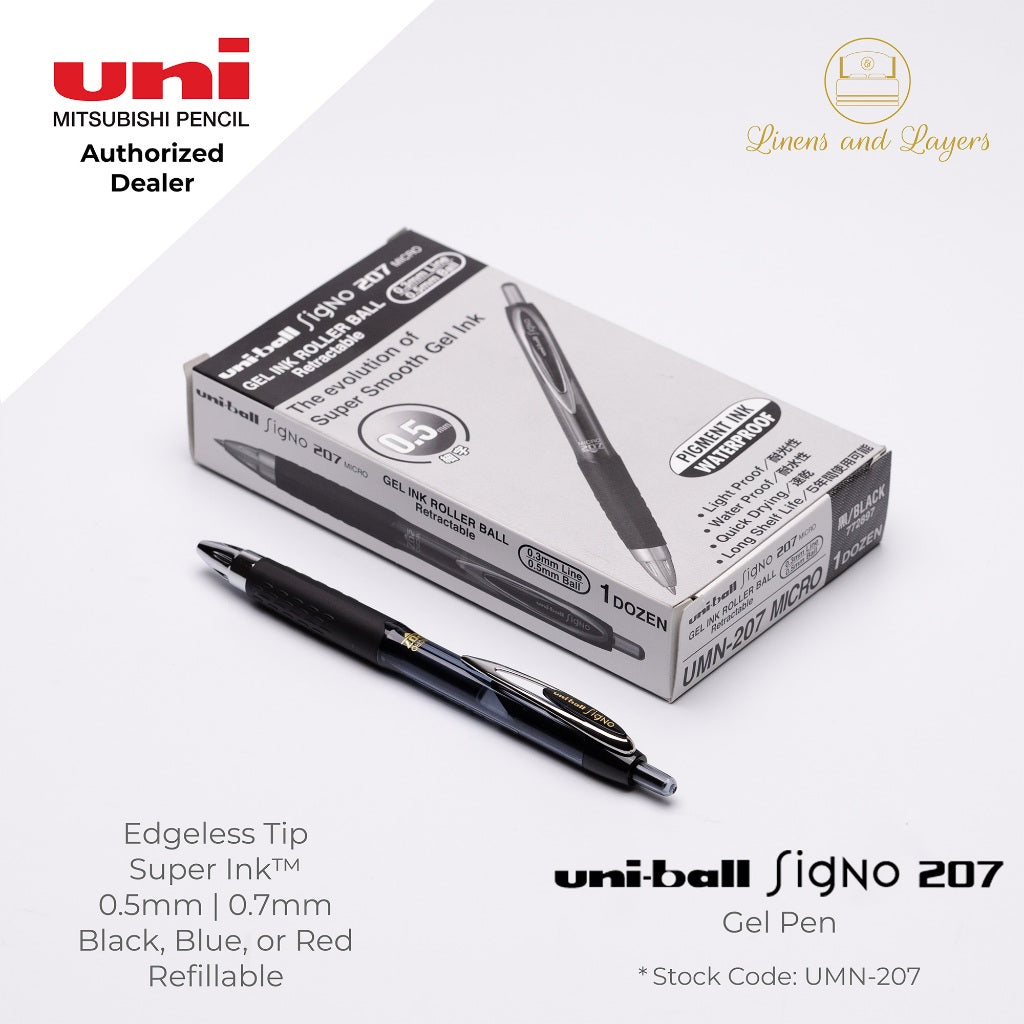 Uni Uni-Ball Signo 207 Gel Pen - UMN-207 - 0.5mm (Micro) / 0.7mm