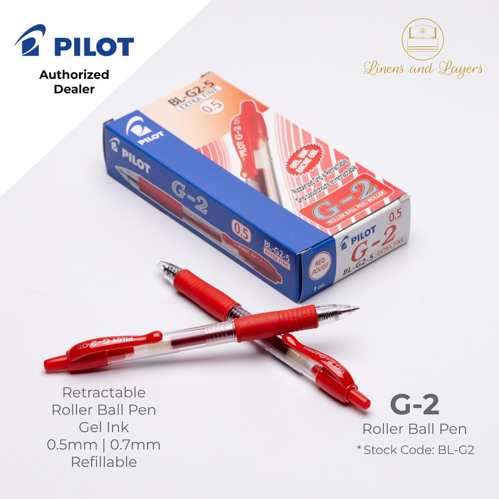 Pilot G-2 Retractable Roller Ball Pen (Gel Ink) - BL-G2 - 0.5mm | 0.7mm