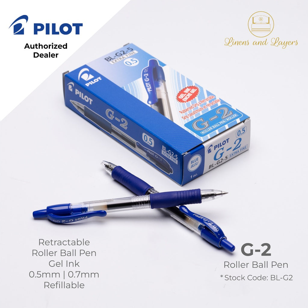 Pilot G-2 Retractable Roller Ball Pen (Gel Ink) - BL-G2 - 0.5mm | 0.7mm