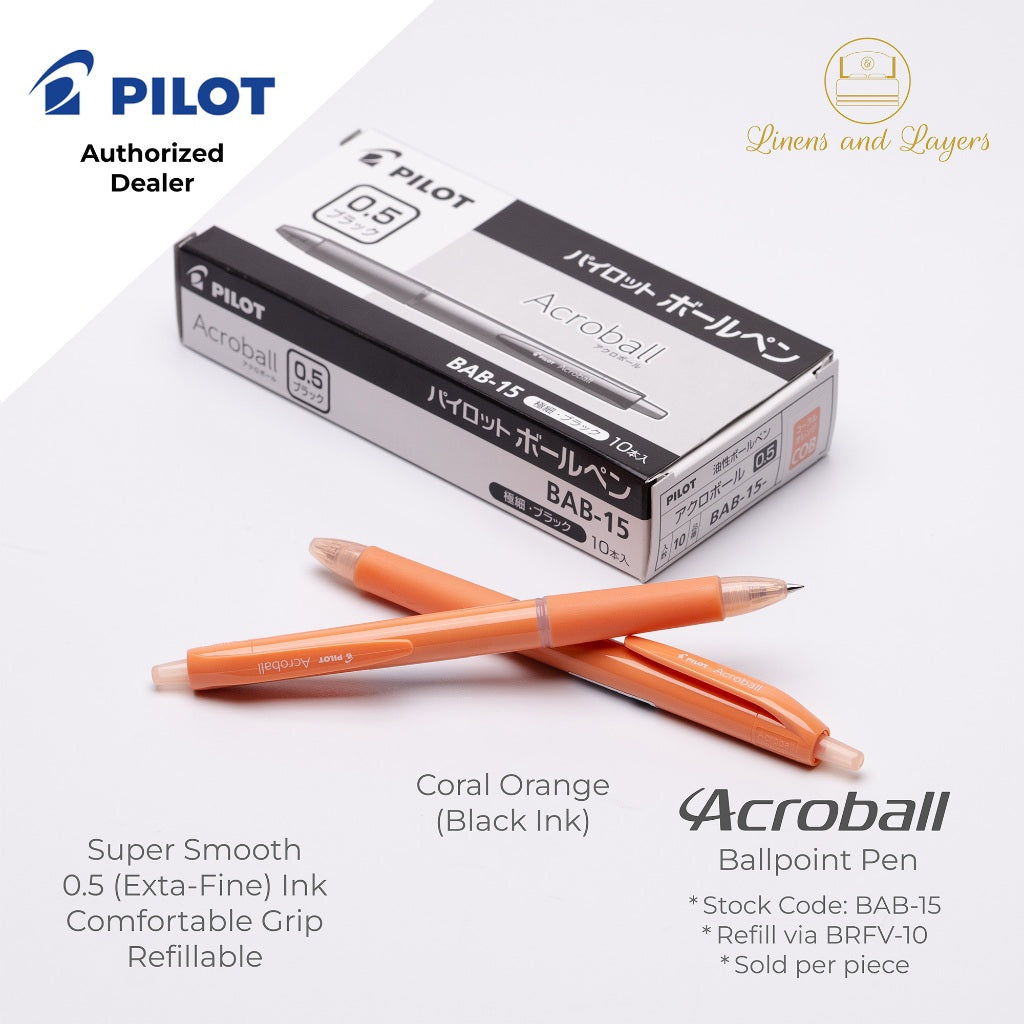 Pilot Acroball Extra Fine Ballpoint Pen - BAB-15 - 0.5mm