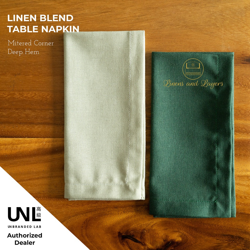 Unbranded Lab Fabric Luncheon Table Napkin - Linen Cotton Blend - 16x16 inches