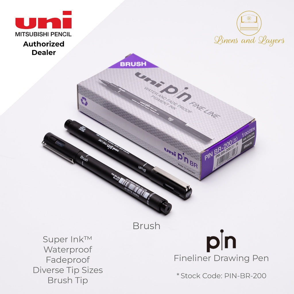 Uni Pin Fineliner Drawing Pen (Felt Tip) - PIN-200 - 0.03mm to 1.2mm