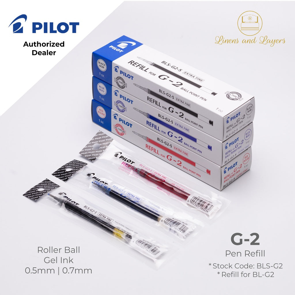 Pilot G-2 Roller Ball (Gel Ink) Refill - BLS-G2 - 0.5mm | 0.7mm