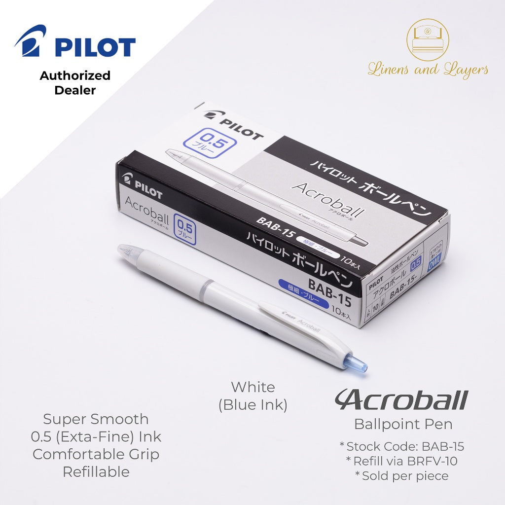 Pilot Acroball Extra Fine Ballpoint Pen - BAB-15 - 0.5mm