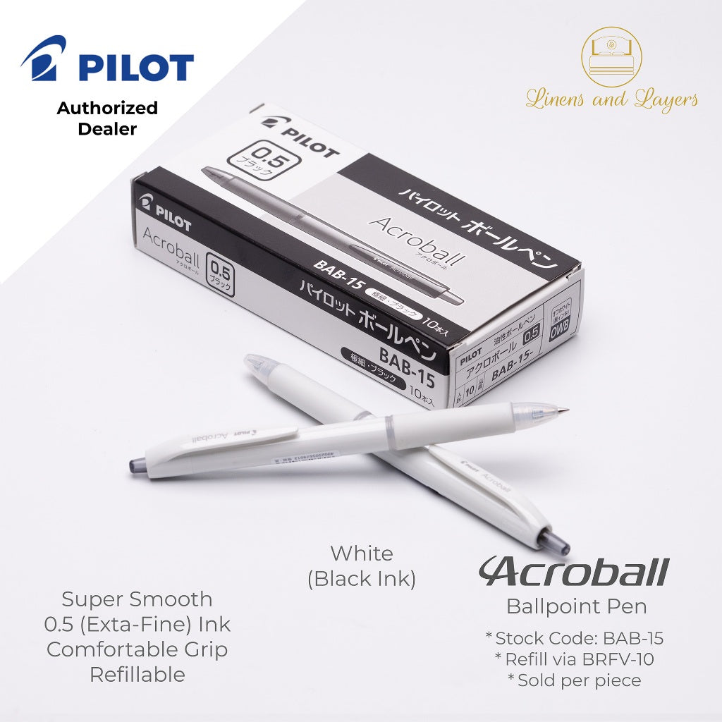 Pilot Acroball Extra Fine Ballpoint Pen - BAB-15 - 0.5mm