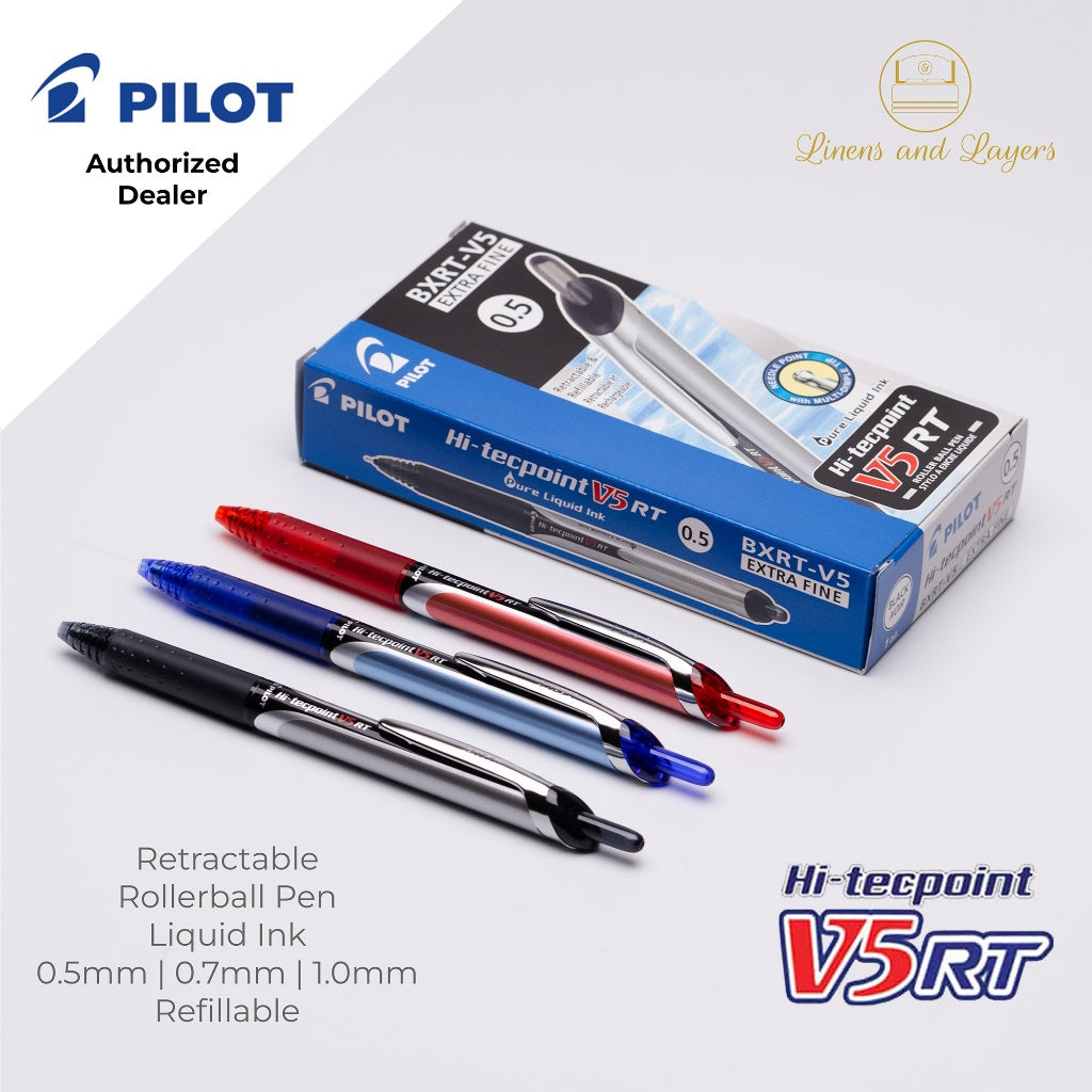 Pilot Hi-Tecpoint Retractable Roller ball Pen - BXRT V5 V7 V10 - 0.5mm | 0.7mm | 1.0mm