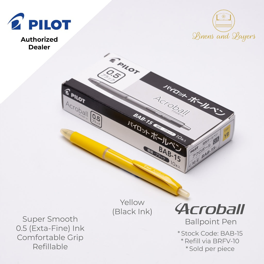 Pilot Acroball Extra Fine Ballpoint Pen - BAB-15 - 0.5mm