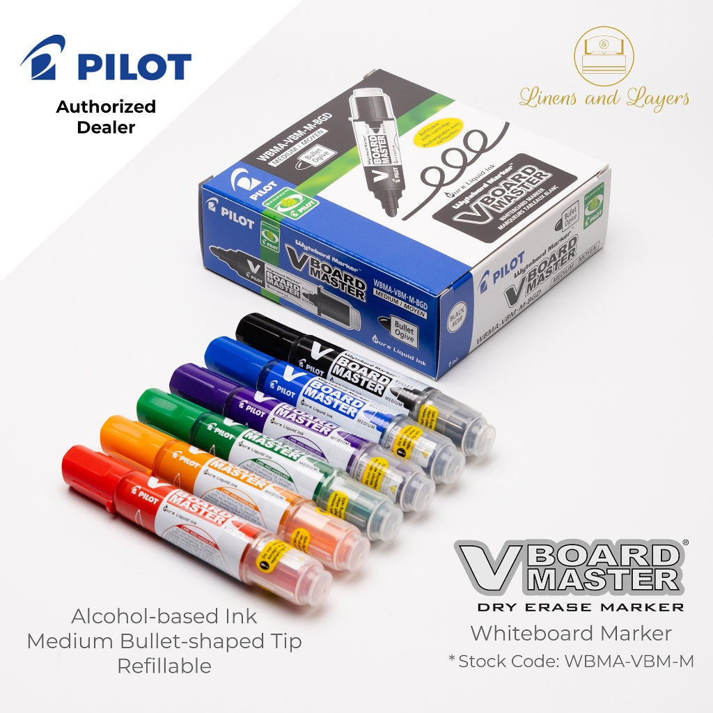 Pilot V Board Master Refillable Whiteboard Marker / Dry Erase Marker - WBMA-VBM-M - Medium