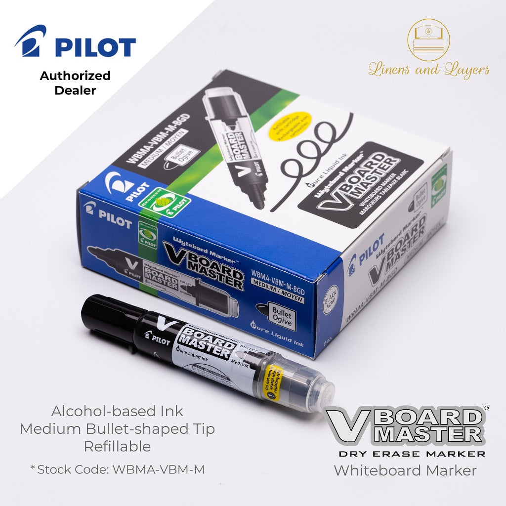 Pilot V Board Master Refillable Whiteboard Marker / Dry Erase Marker - WBMA-VBM-M - Medium