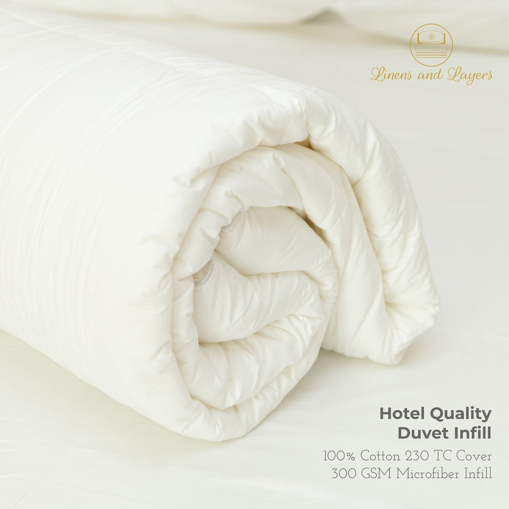 White Hotel Quality Duvet Infill - Microfiber - 100% Cotton