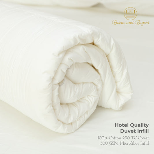 White Hotel Quality Duvet Infill - Microfiber - 100% Cotton