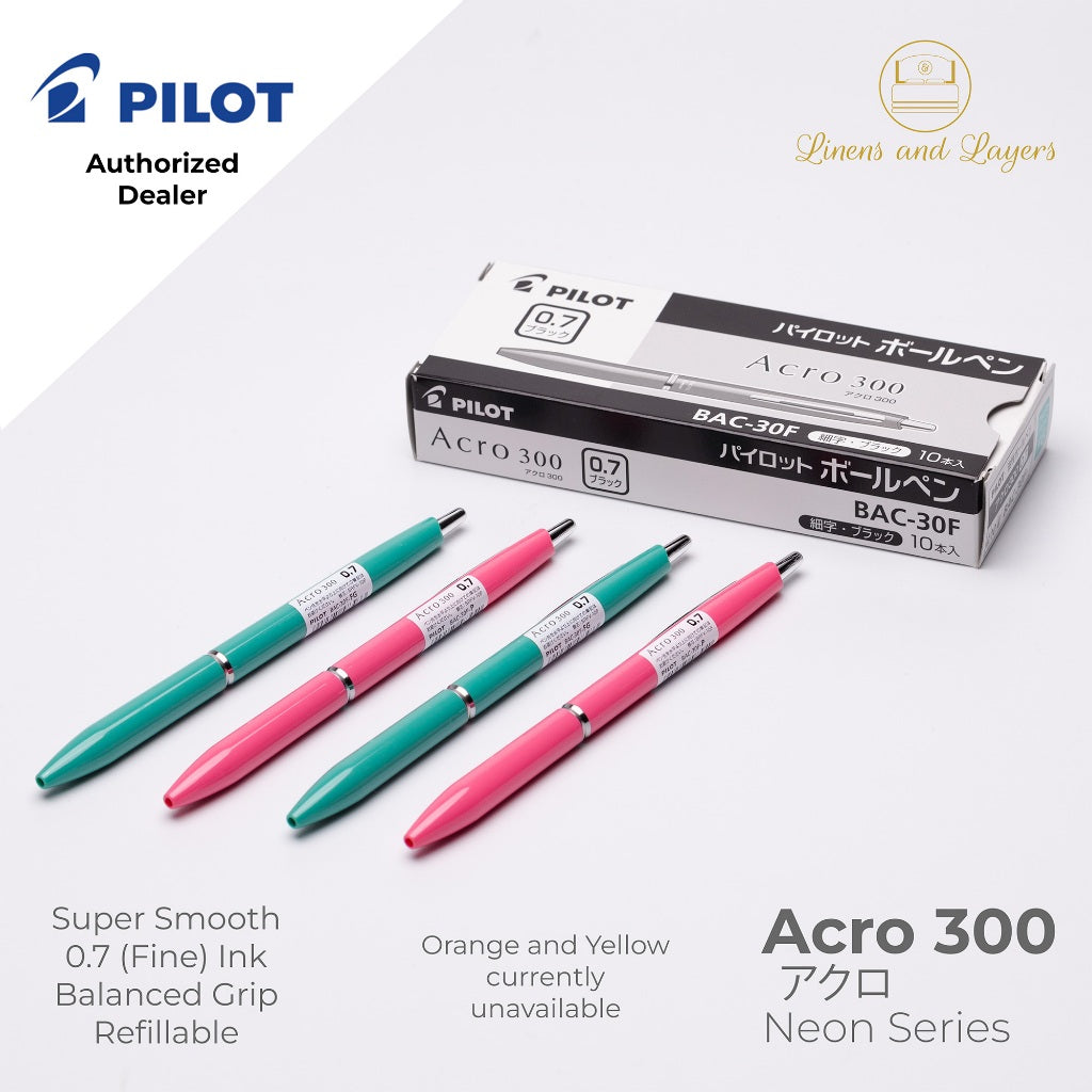 Pilot Acro 300 Neon Series Fine Ballpoint Pen - BAC-30F - 0.7mm