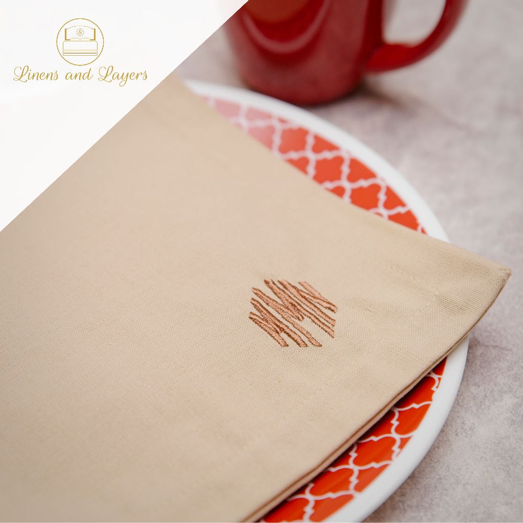 Personalized Unbranded Lab Fabric Dinner Table Napkin - Linen Cotton Blend - 22x22 inches