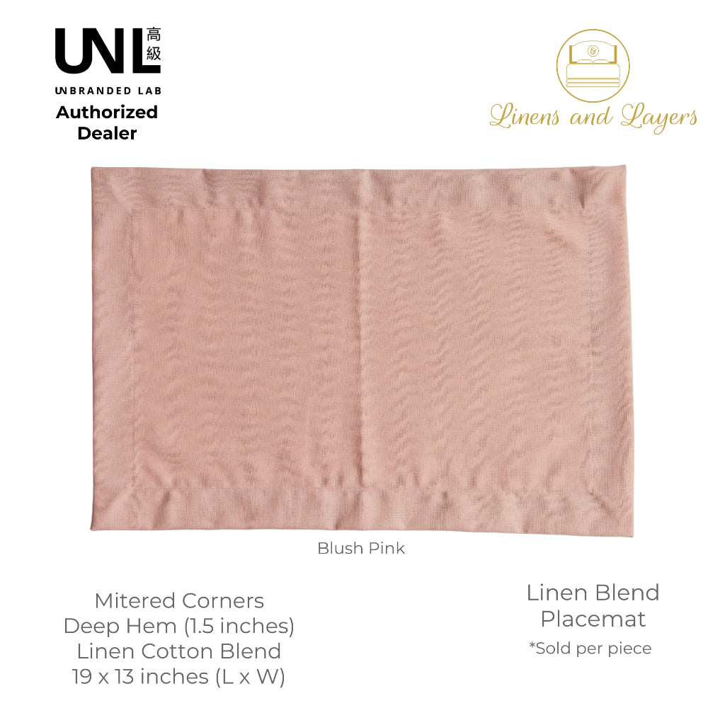 Unbranded Lab - Linen Placemat (w/ Deep Hem and Mitered Corners) - 19x13 inches - 1pc