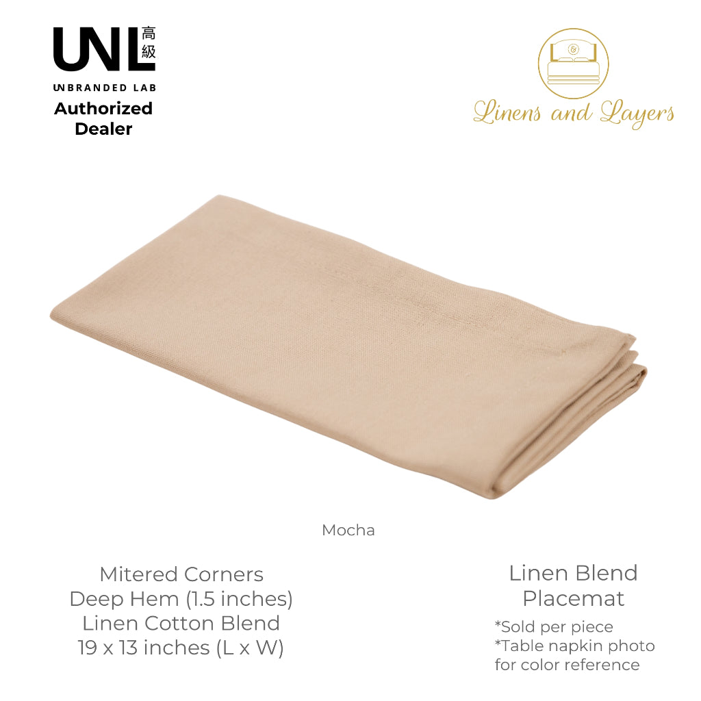 Unbranded Lab - Linen Placemat (w/ Deep Hem and Mitered Corners) - 19x13 inches - 1pc