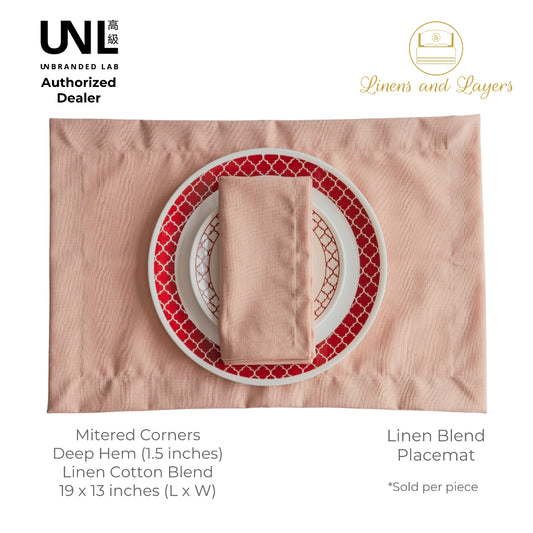 Unbranded Lab - Linen Placemat (w/ Deep Hem and Mitered Corners) - 19x13 inches - 1pc