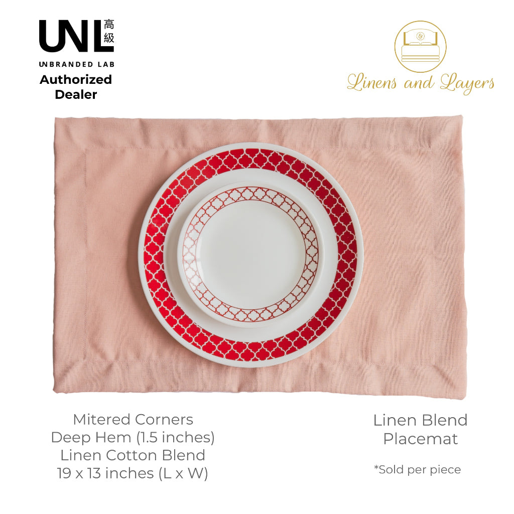 Unbranded Lab - Linen Placemat (w/ Deep Hem and Mitered Corners) - 19x13 inches - 1pc