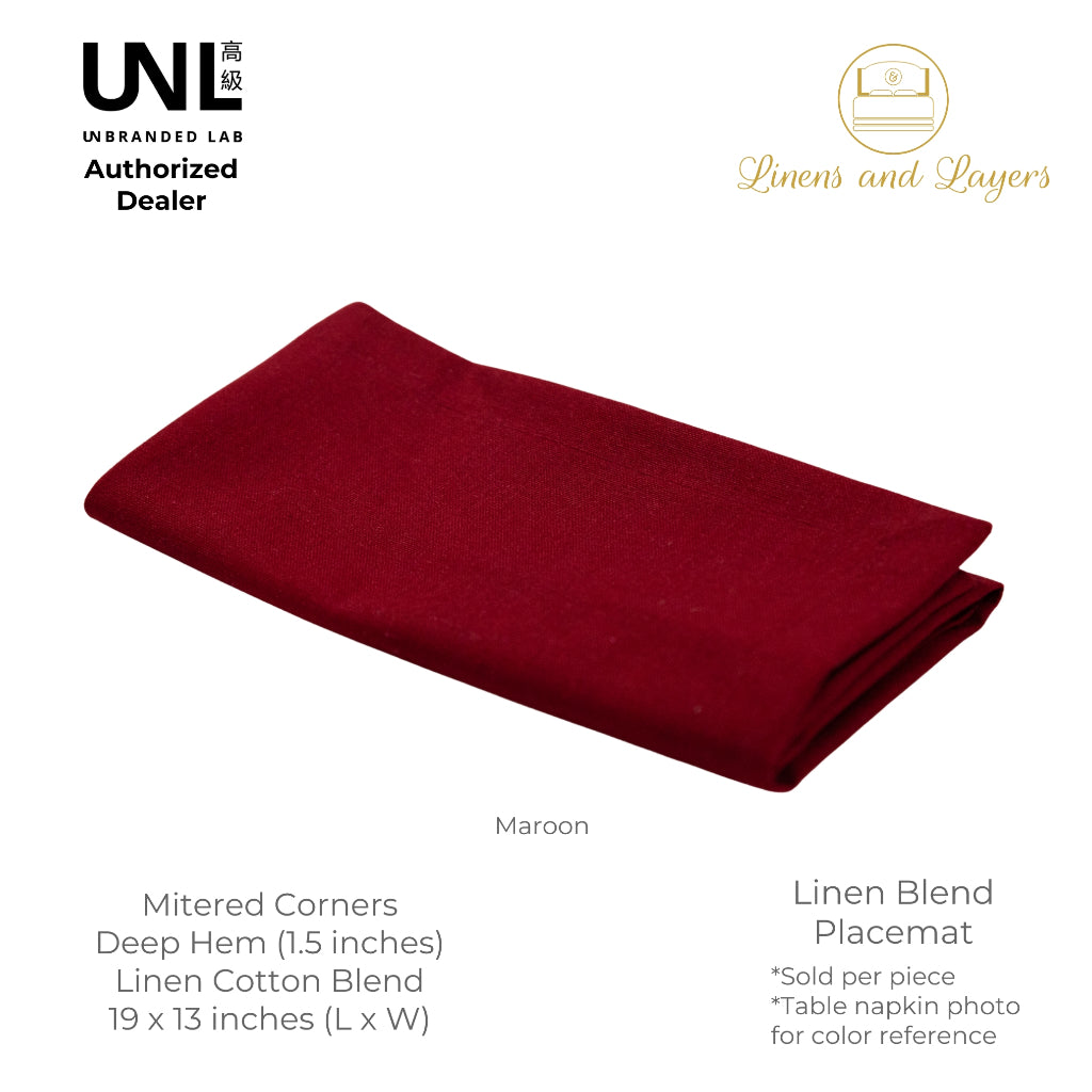 Unbranded Lab - Linen Placemat (w/ Deep Hem and Mitered Corners) - 19x13 inches - 1pc