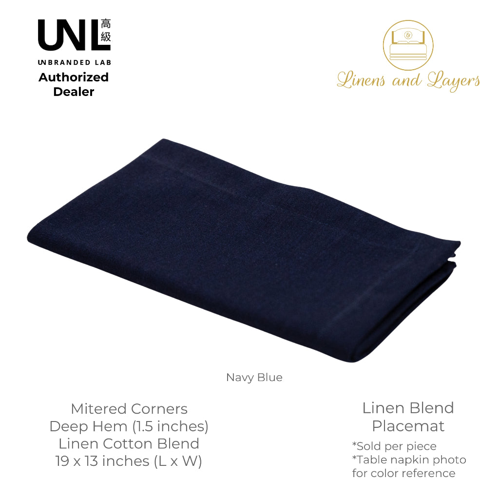 Unbranded Lab - Linen Placemat (w/ Deep Hem and Mitered Corners) - 19x13 inches - 1pc