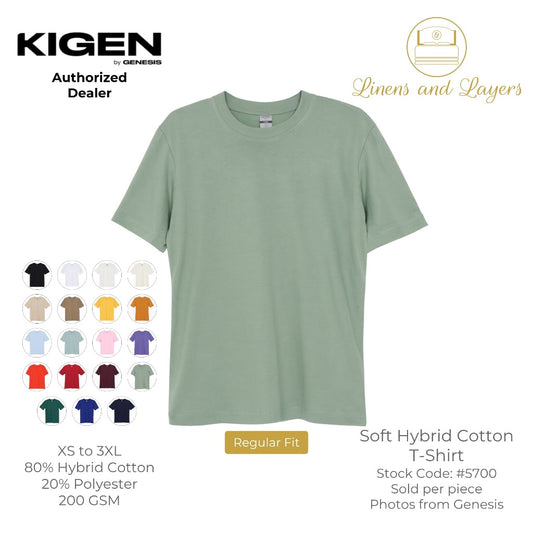 KIGEN #5700 by Genesis Clothing Unisex Soft Hybrid Cotton T-Shirt (200 GSM) - Regular Fit - S to 3XL