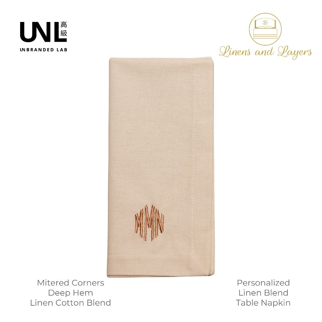 Personalized Unbranded Lab Fabric Dinner Table Napkin - Linen Cotton Blend - 16x16 inches