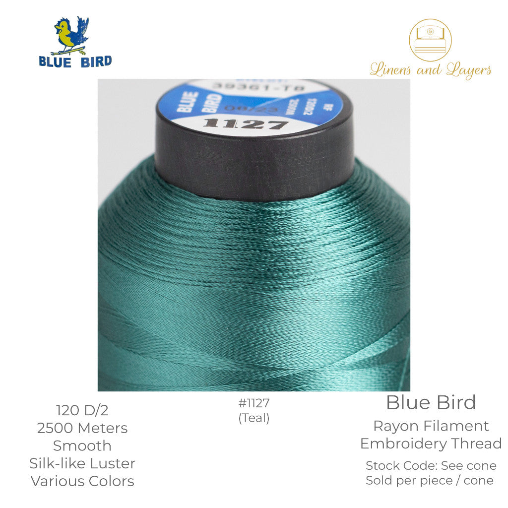 Blue Bird Embroidery Thread (2500 Meters) - 120 D/2 - Viscose Rayon Filament