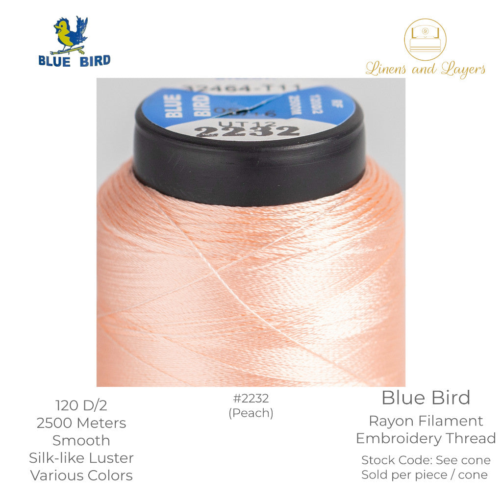 Blue Bird Embroidery Thread (2500 Meters) - 120 D/2 - Viscose Rayon Filament