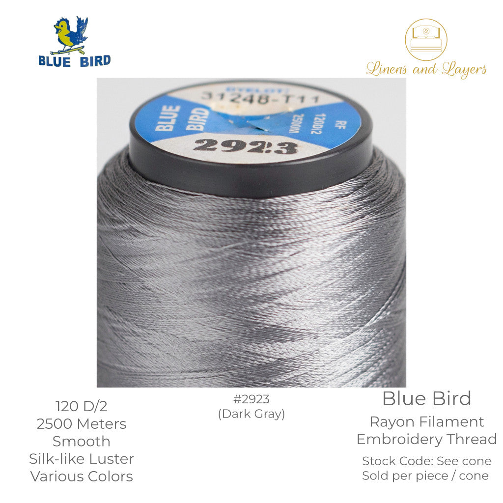 Blue Bird Embroidery Thread (2500 Meters) - 120 D/2 - Viscose Rayon Filament