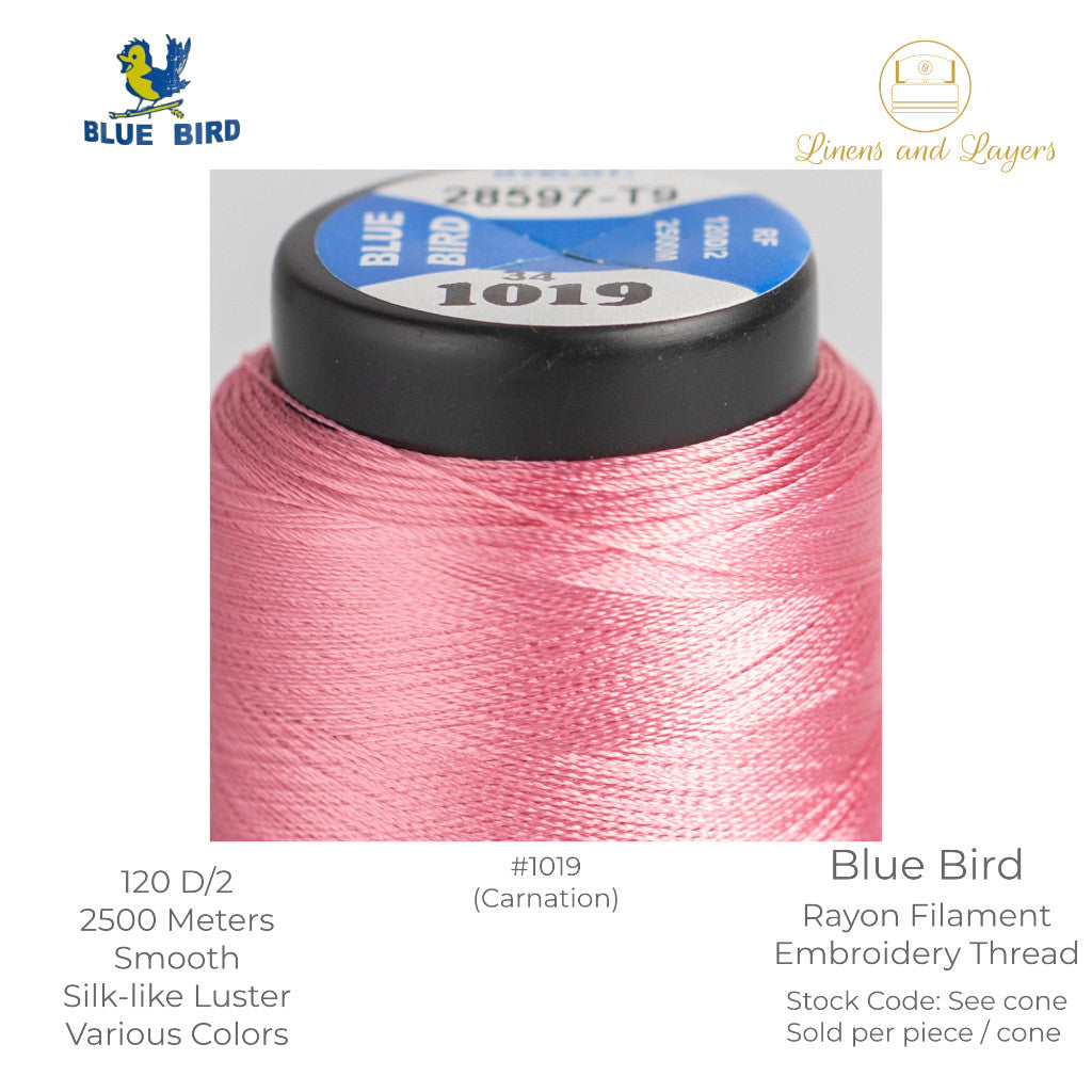 Blue Bird Embroidery Thread (2500 Meters) - 120 D/2 - Viscose Rayon Filament