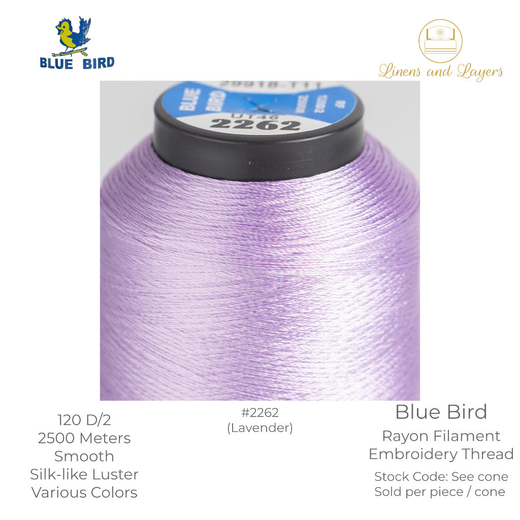 Blue Bird Embroidery Thread (2500 Meters) - 120 D/2 - Viscose Rayon Filament