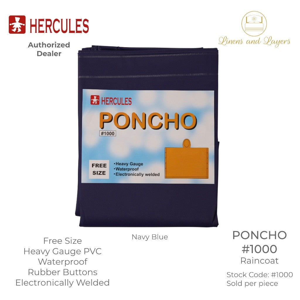 Hercules Poncho #1000 Raincoat / Rainwear(Free Size) - Heavy Gauge