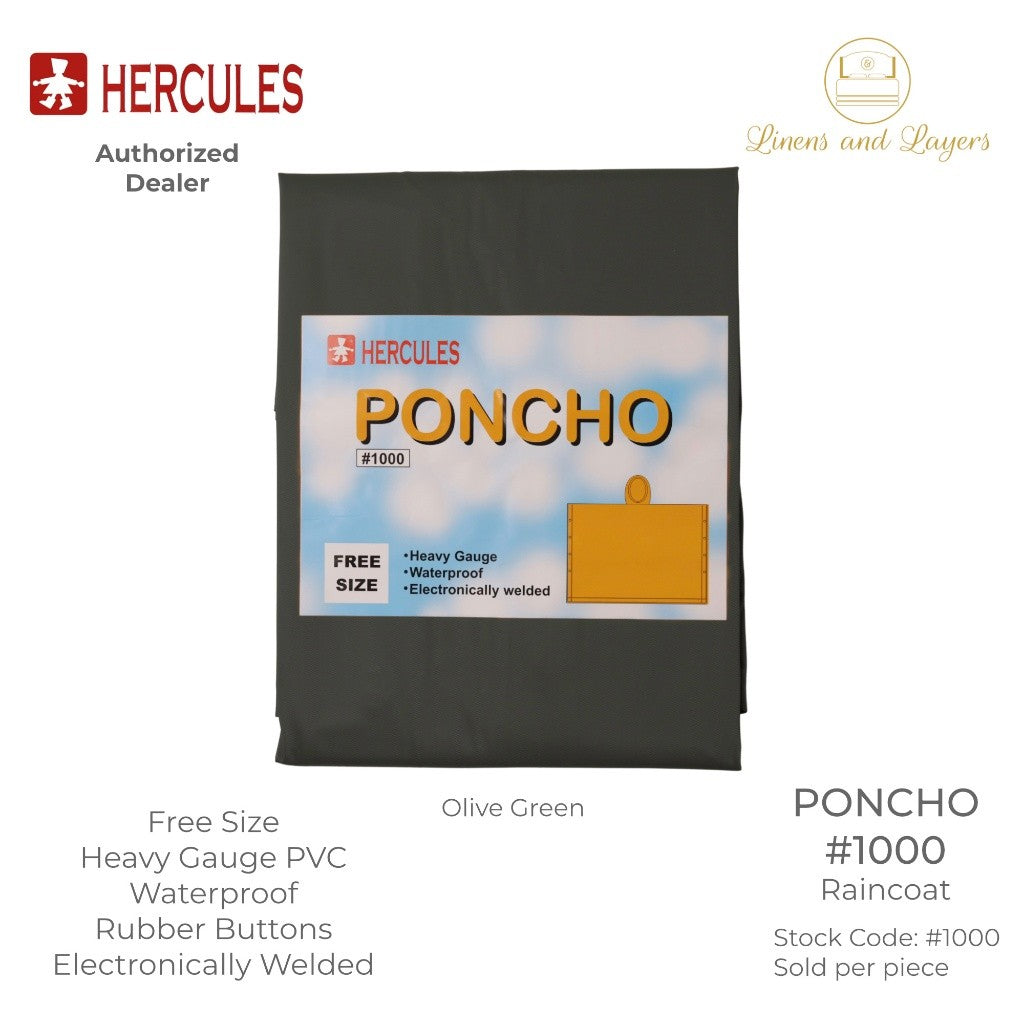 Hercules Poncho #1000 Raincoat / Rainwear(Free Size) - Heavy Gauge