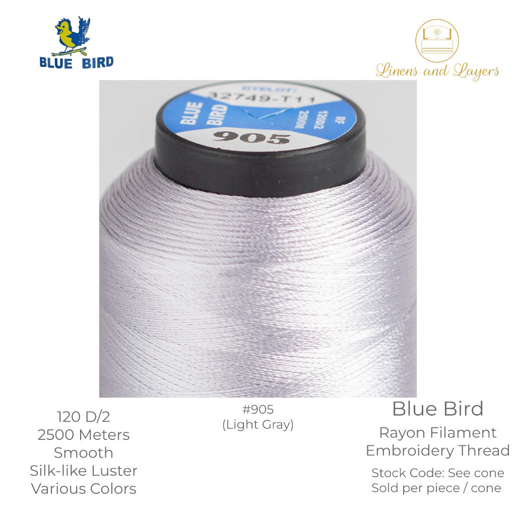 Blue Bird Embroidery Thread (2500 Meters) - 120 D/2 - Viscose Rayon Filament