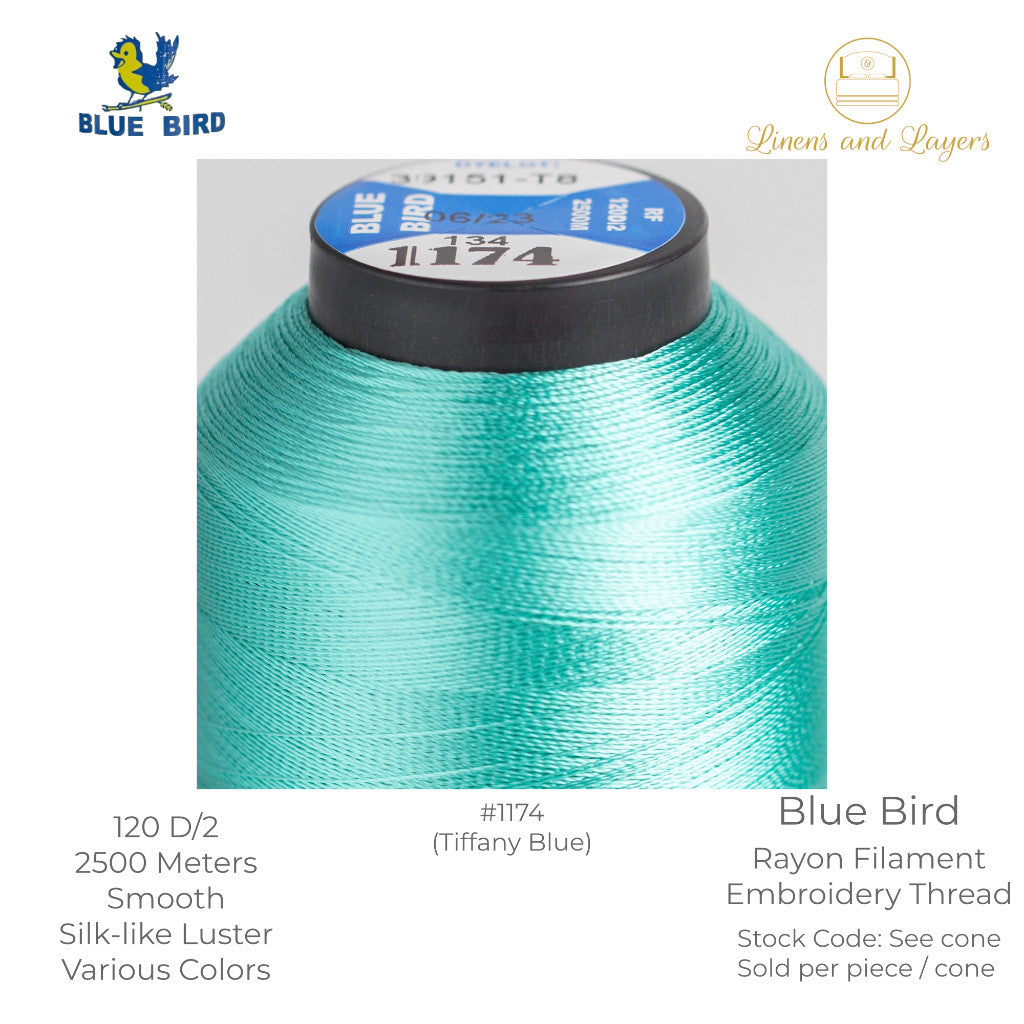 Blue Bird Embroidery Thread (2500 Meters) - 120 D/2 - Viscose Rayon Filament